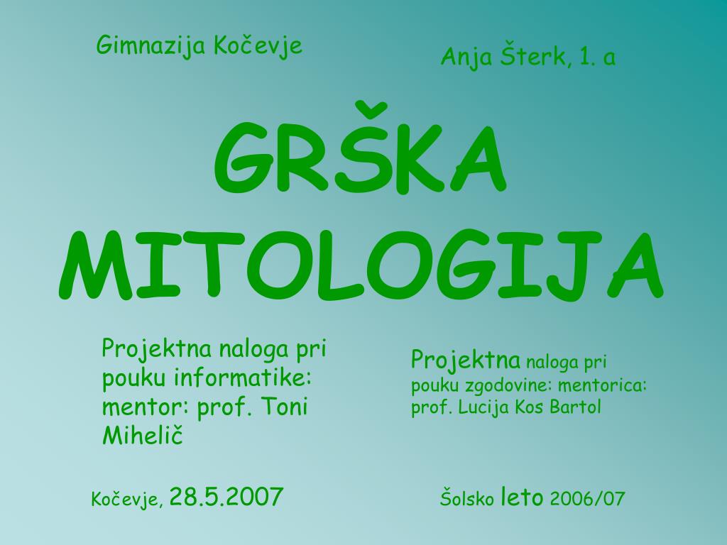 PPT - GRŠKA MITOLOGIJA PowerPoint Presentation, free download - ID:1395981