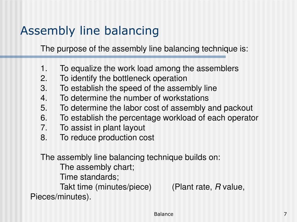 Assembly Line Chart