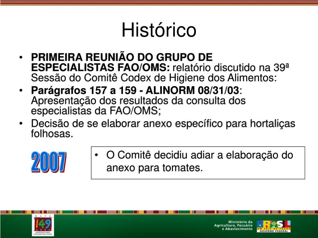 PPT - MINUTA DO ANEXO SOBRE HORTALIÇAS FOLHOSAS FRESCAS (Ao Código de  Práticas de Higiene para Frutas e Hortaliças Frescas) ( PowerPoint  Presentation - ID:1396238