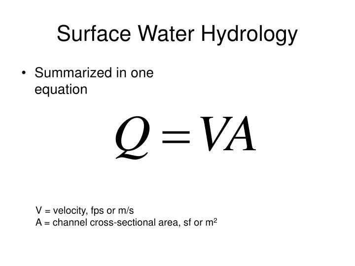 surface water hydrology n.