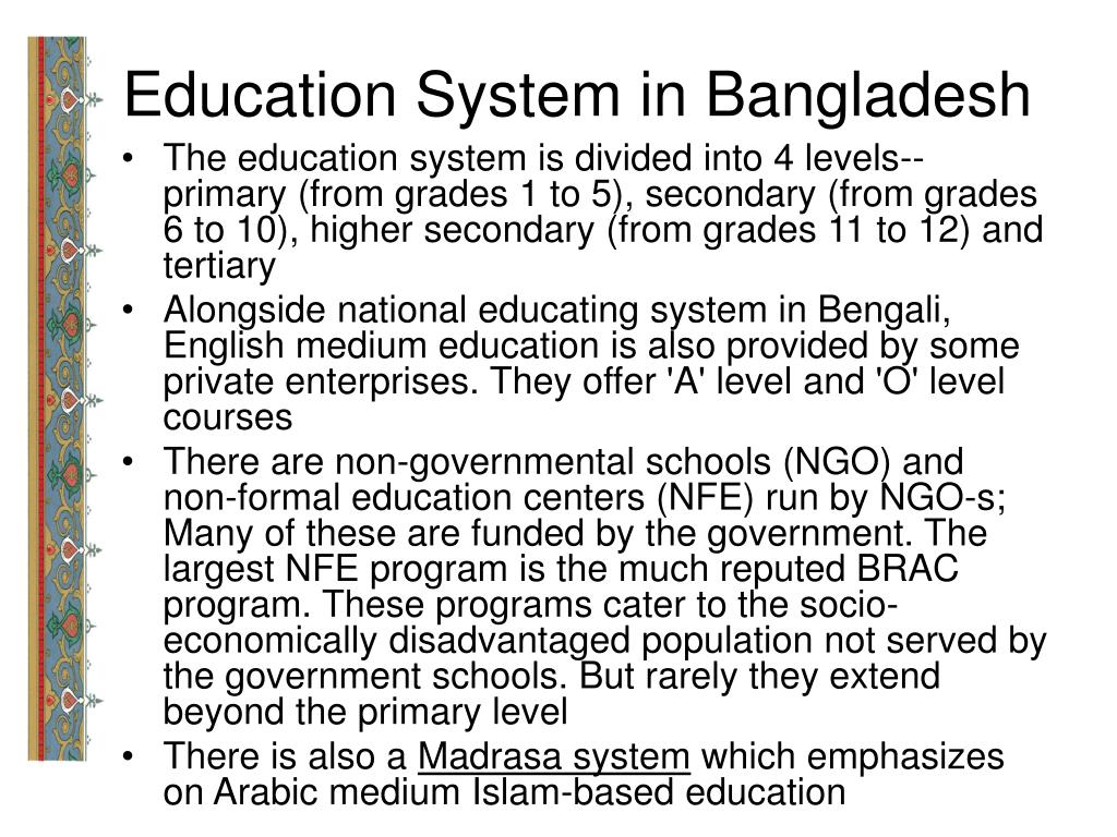assignment on education system in bangladesh