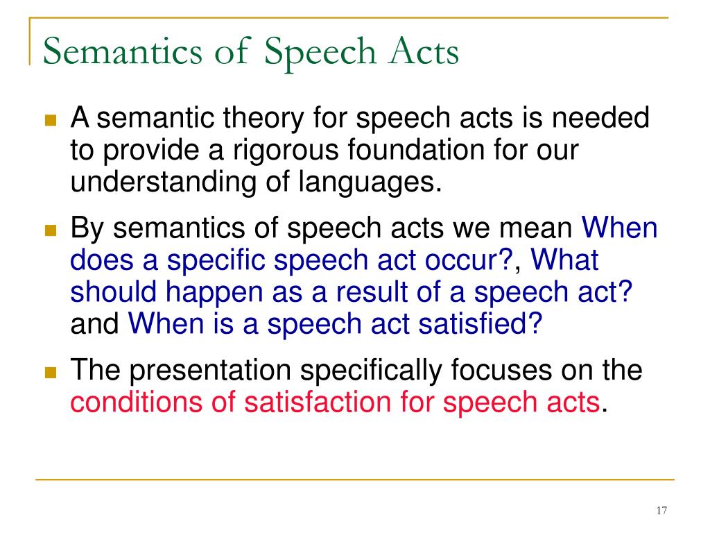 speech act semantics definition