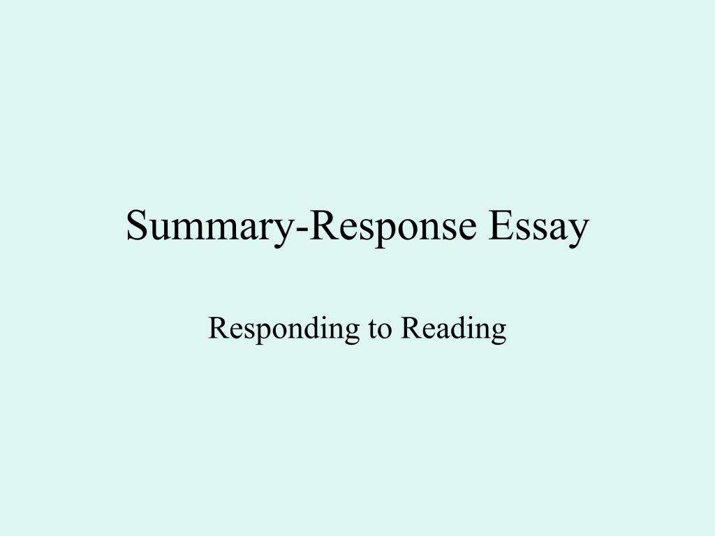 example of summary response essay