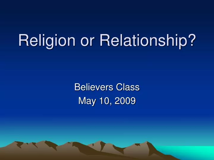 religion or relationship n.