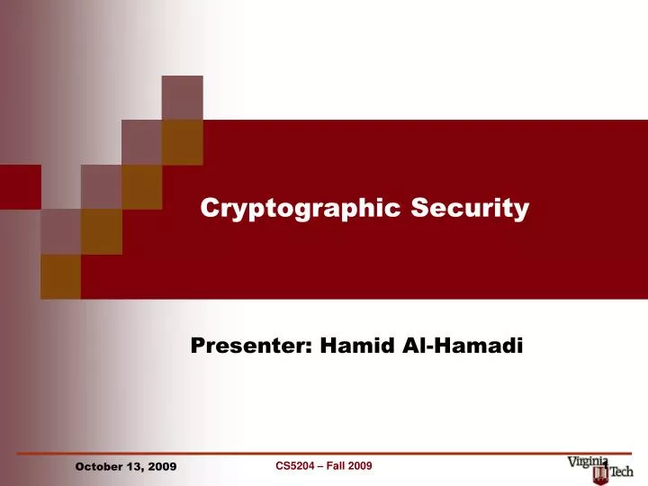 cryptographic security n.