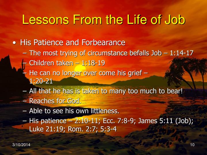 Lessons from the life of job bible