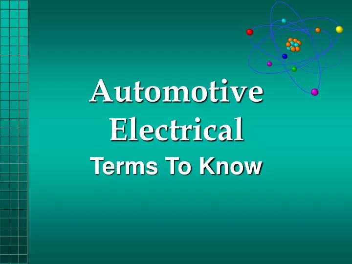 PPT Automotive Electrical PowerPoint Presentation, free download ID