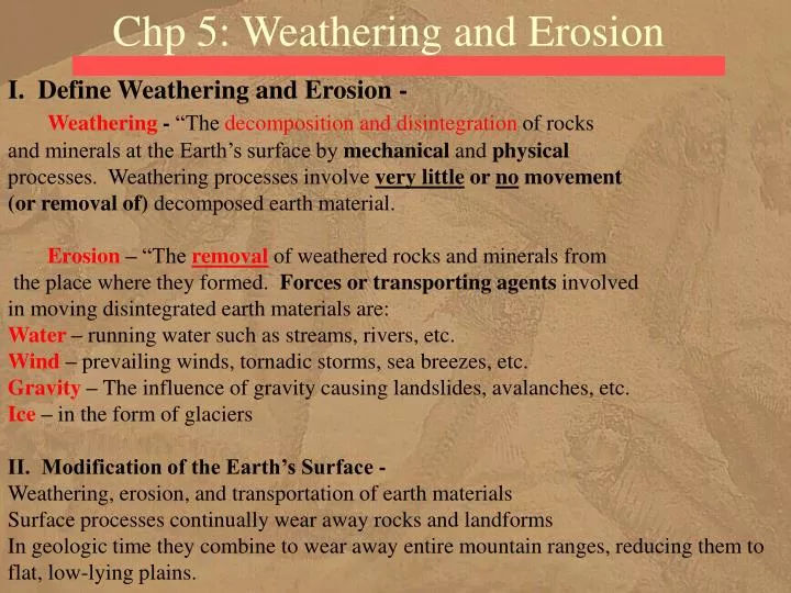 chp 5 weathering and erosion n.