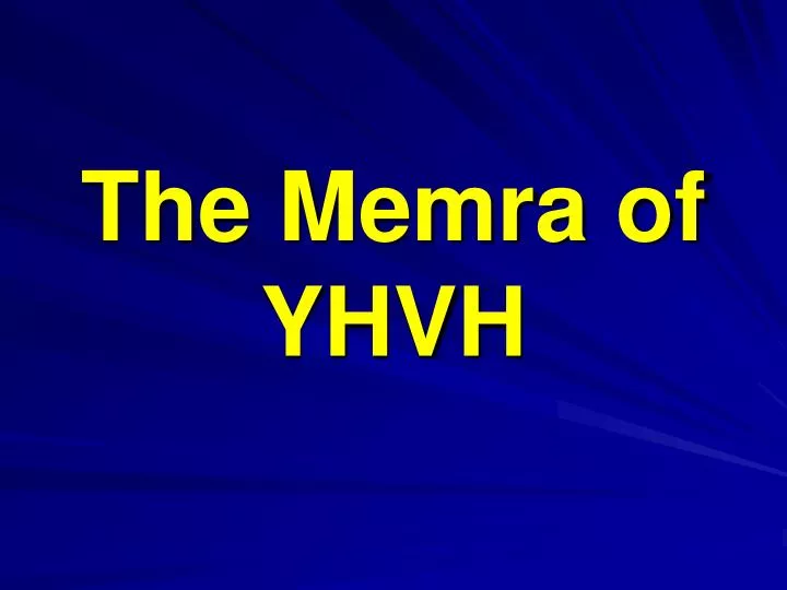 the memra of yhvh n.