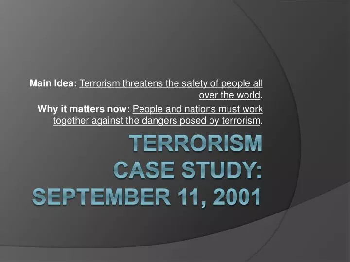 terrorism case study september 11 2001 n.
