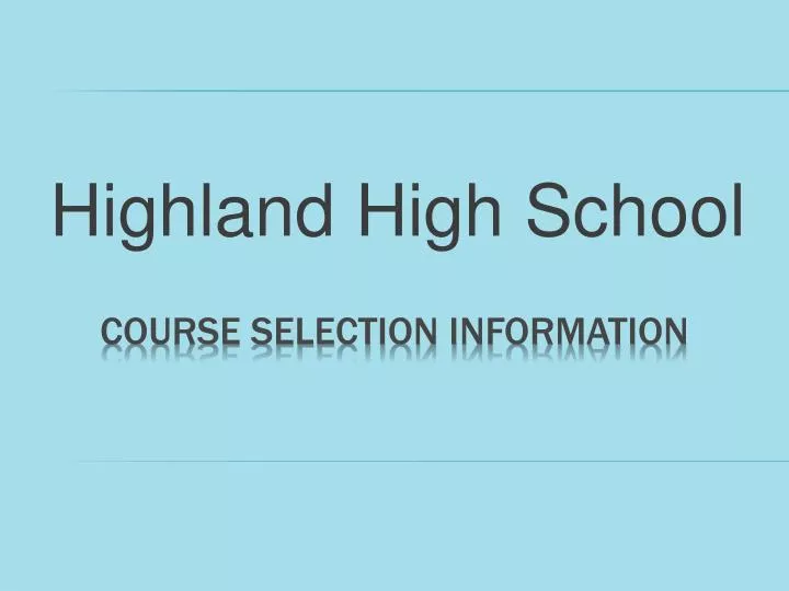 highland high school n.