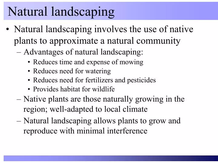 natural landscaping n.