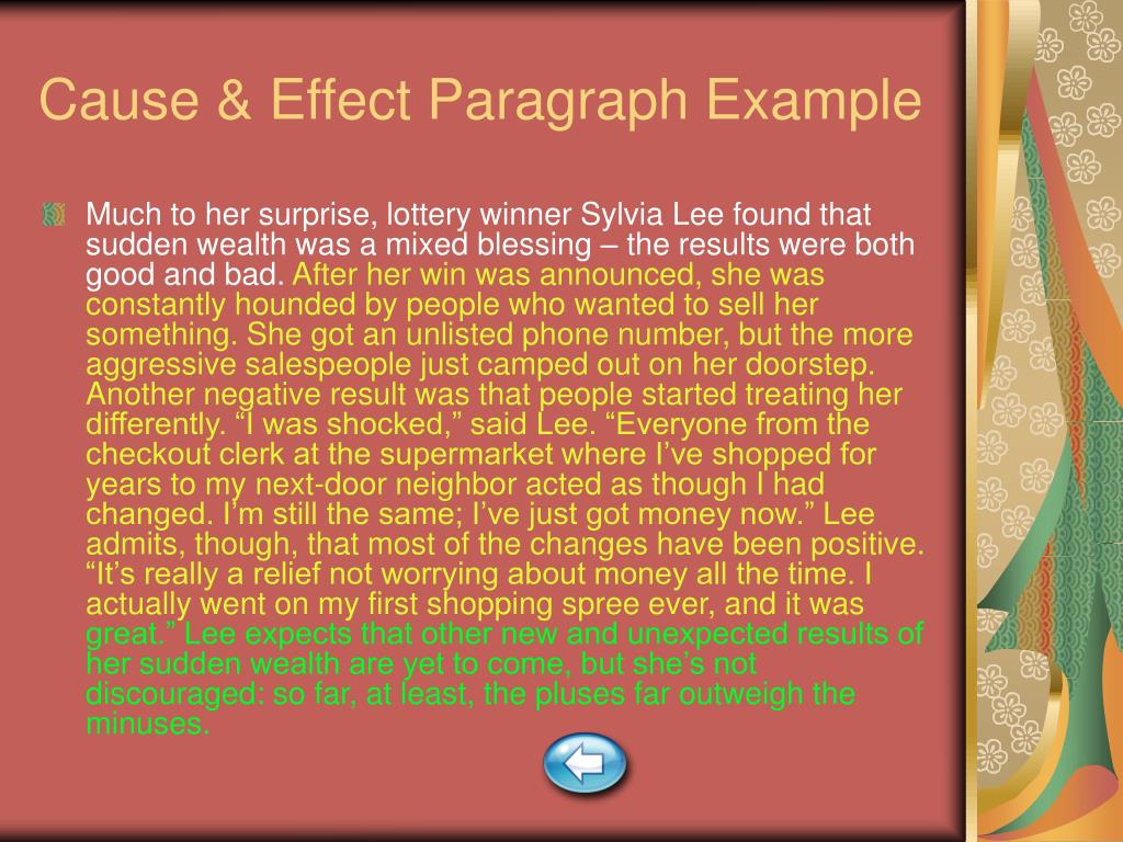 cause paragraph examples