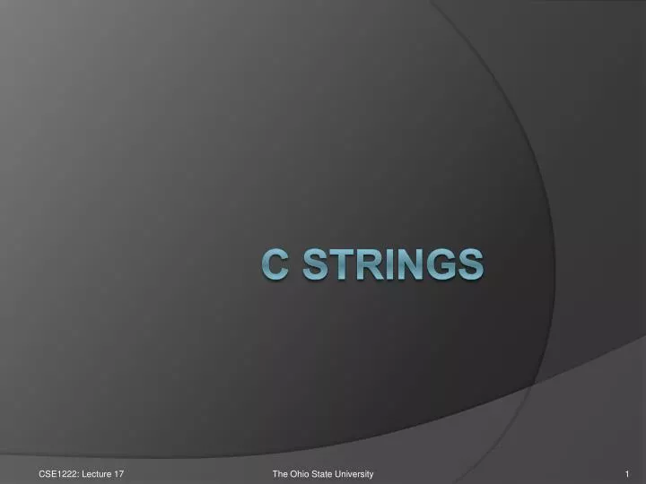 PPT - C Strings PowerPoint Presentation, free download - ID:1401782