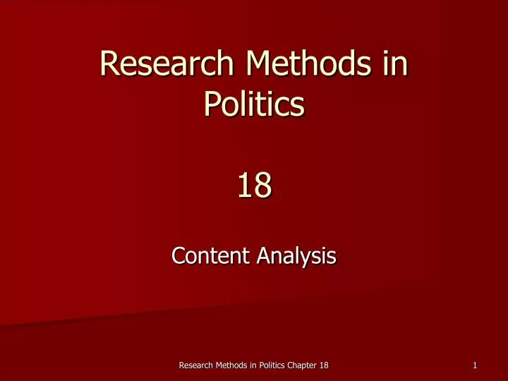 research methods in politics 18 n.