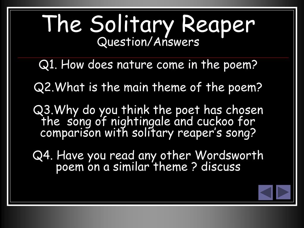 PPT - The Solitary Reaper by William Words Worth PowerPoint ...