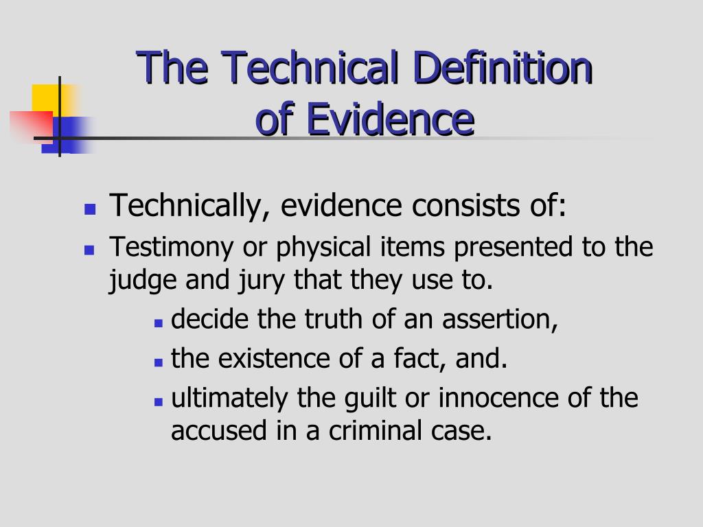 presentation of evidence definition