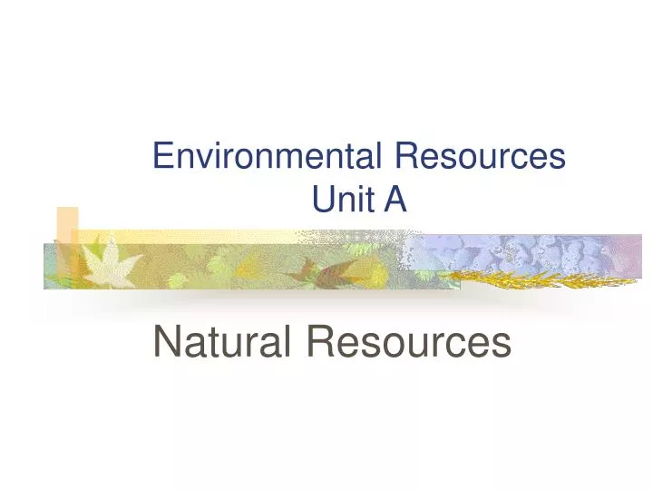environmental resources unit a n.