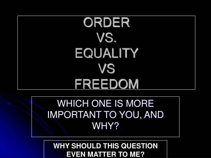 freedom vs order essay