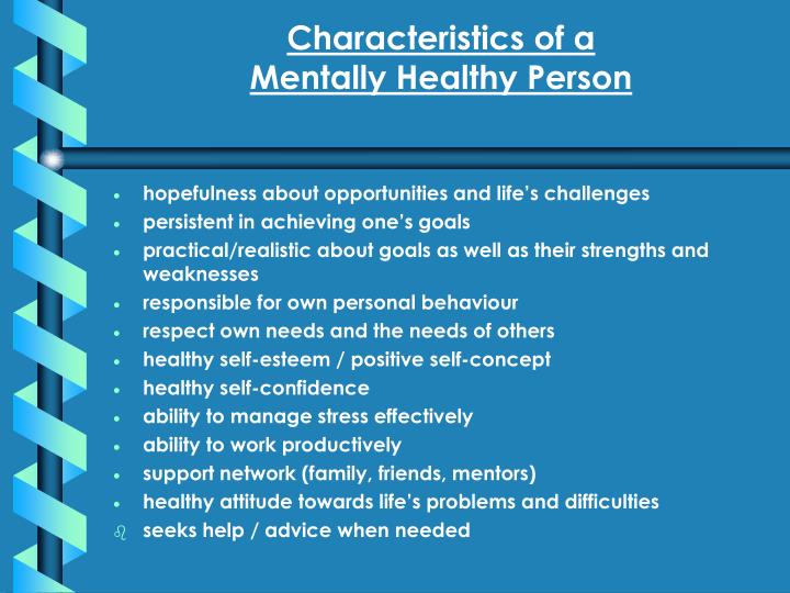 characteristics of positive mental health