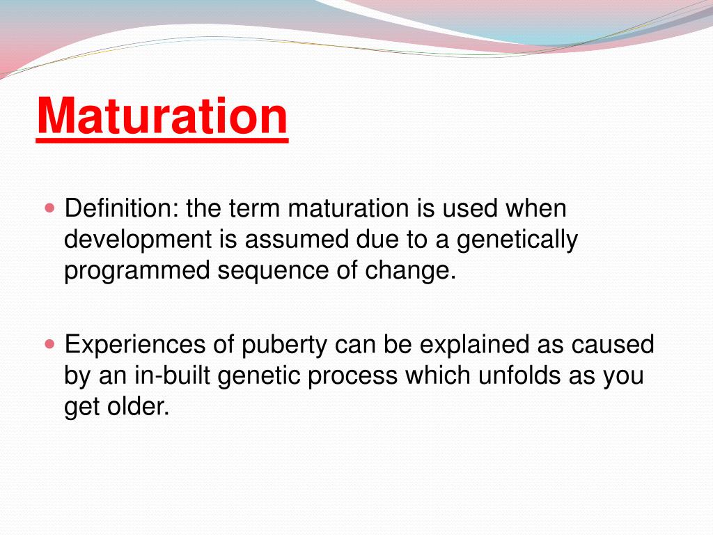 developmental maturation hypothesis