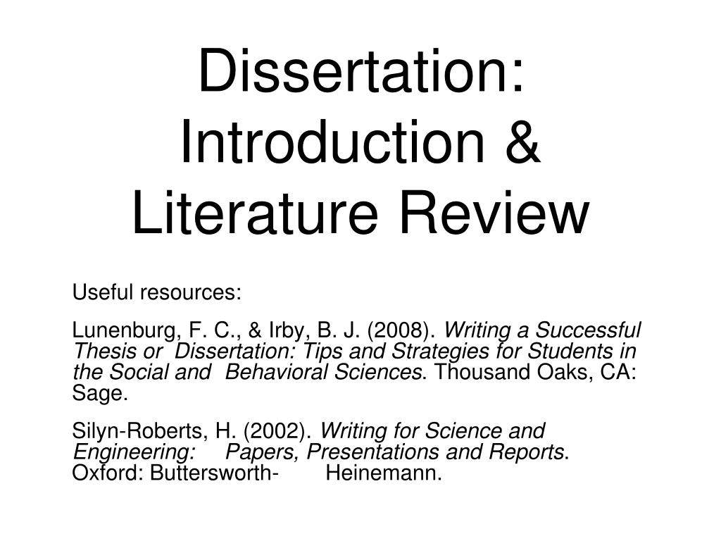 dissertation in literature