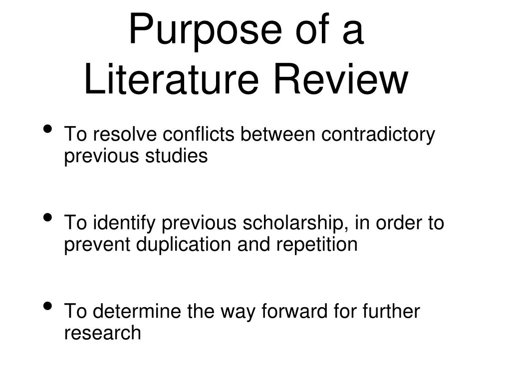 purpose of review of literature