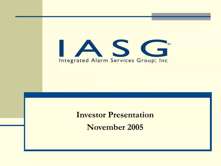 investor presentation november 2005 n.
