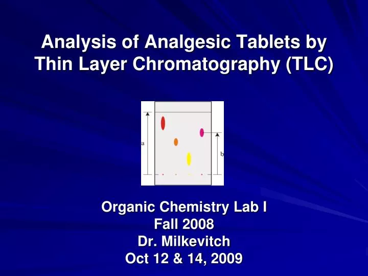 a component analysis of common analgestic tablets by thin layer chromatography a component analysis of common analgestic tablets by thin layer chromatography