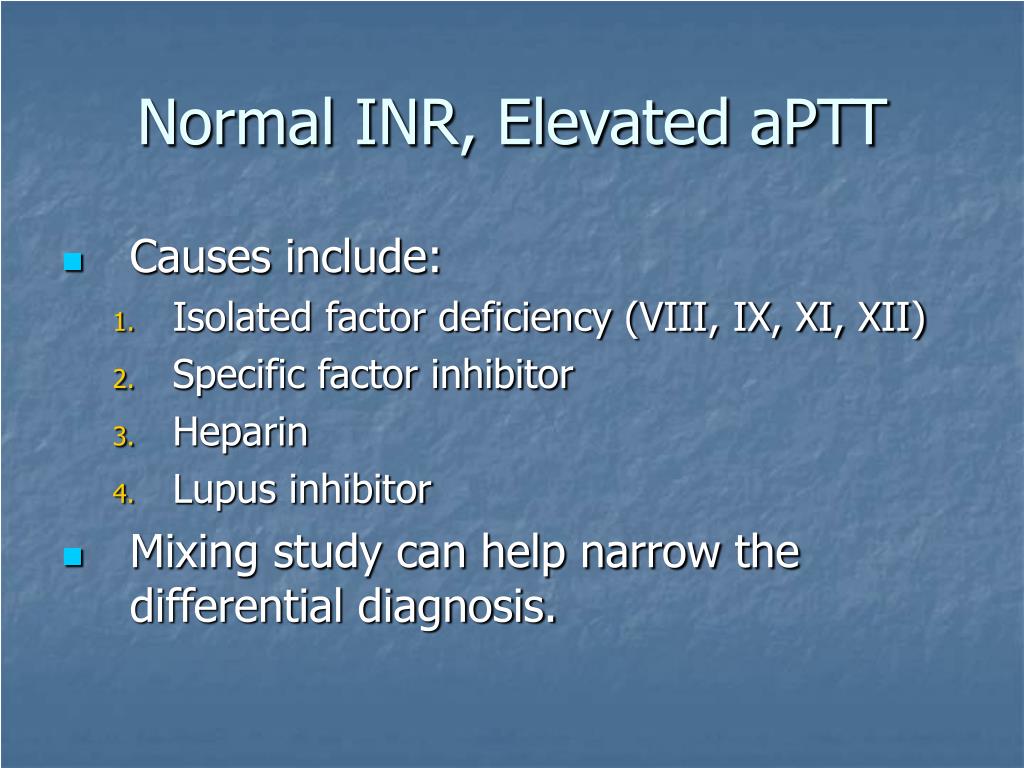 inr normal range vs therapeutic