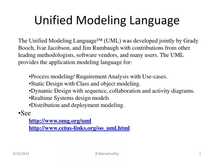unified modeling language n.