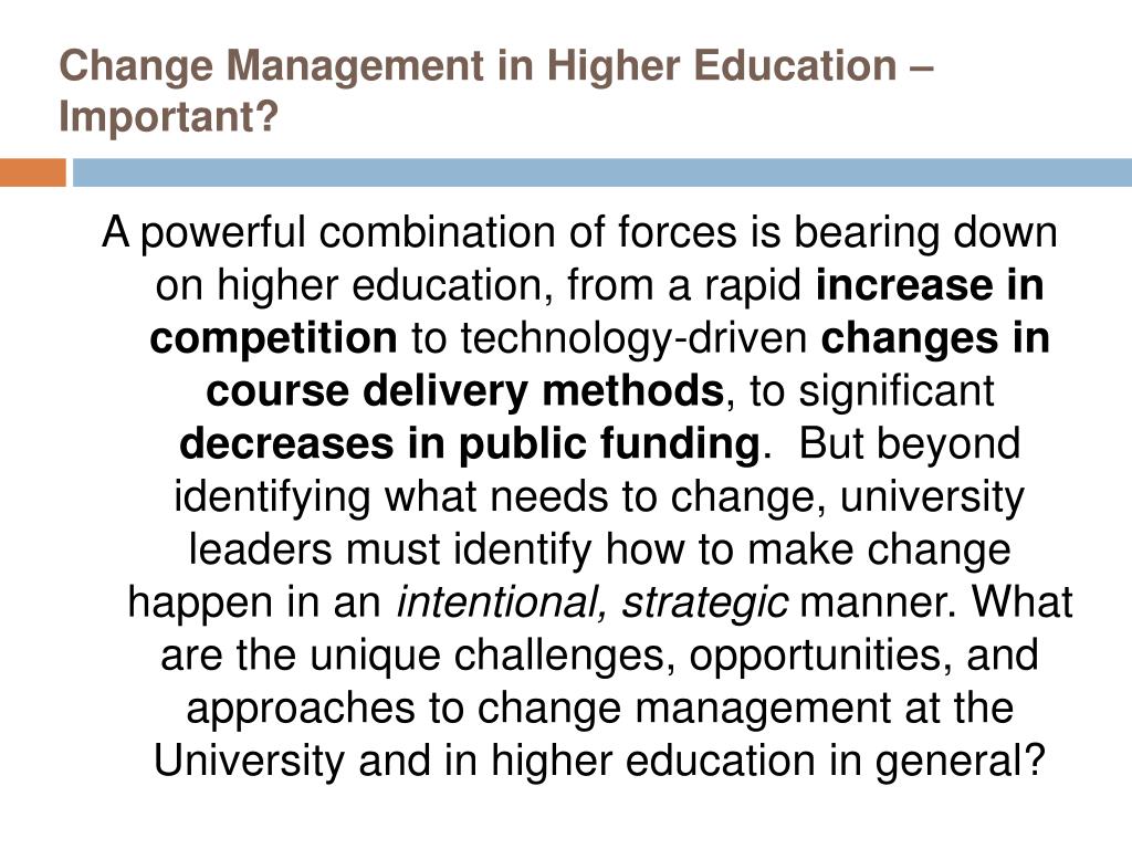 change management in education essay