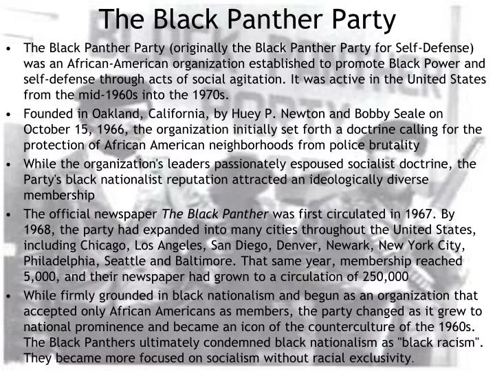 the black panther party n.