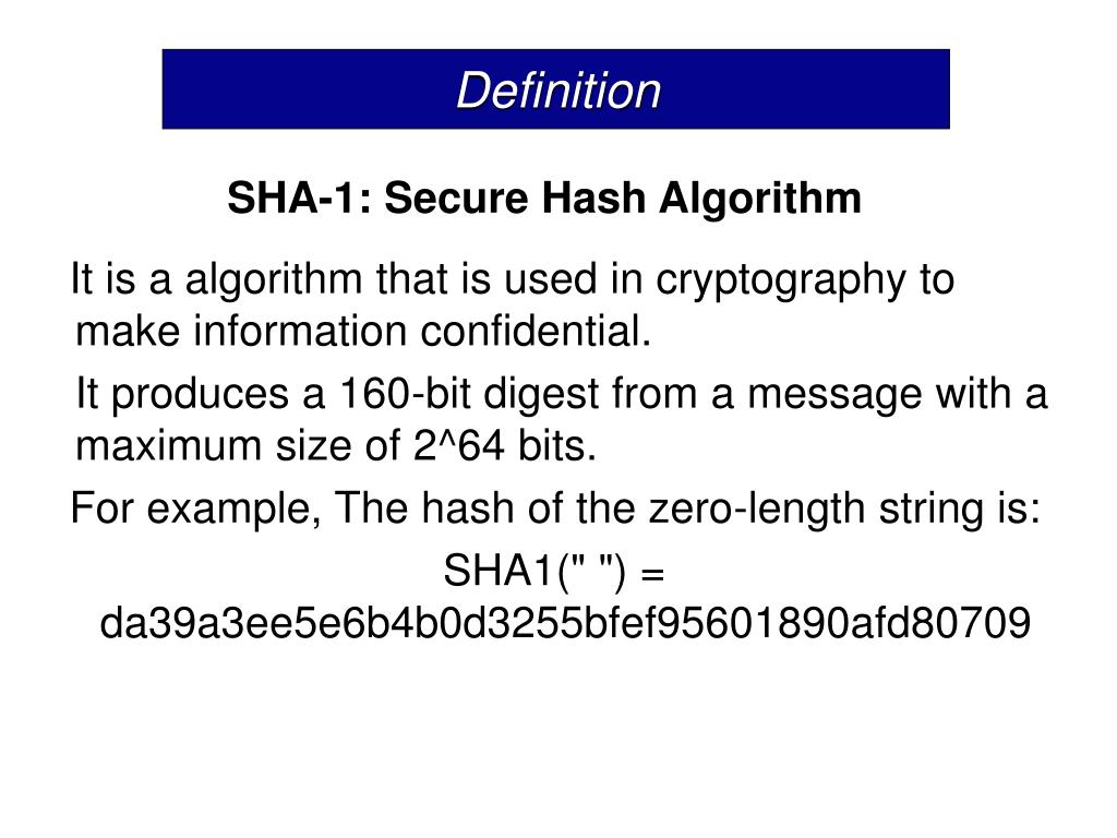 PPT - PROJECT : ALGORITHM SHA-1 PowerPoint Presentation, free download