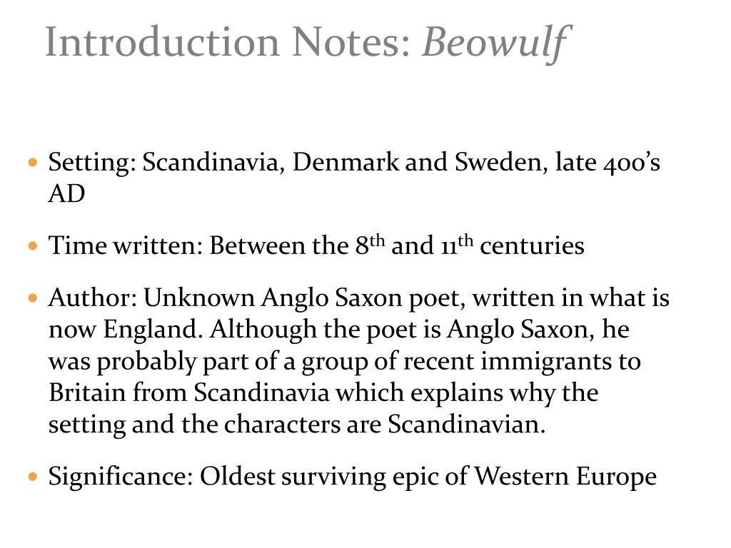 PPT - Introduction Notes: Beowulf PowerPoint Presentation, free download -  ID:1407022