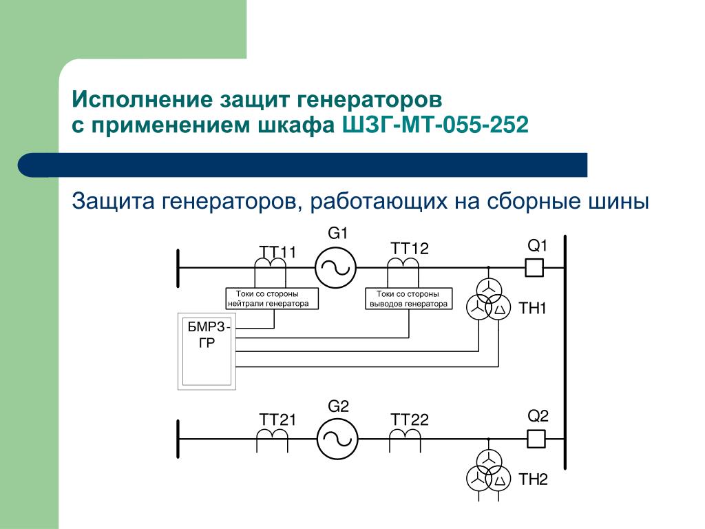 Схема обратной. Релейная защита генератора на электростанции. Защита генератора работающая на сборных шинах. Схема защиты генератора. Защита обратной мощности генератора схема.