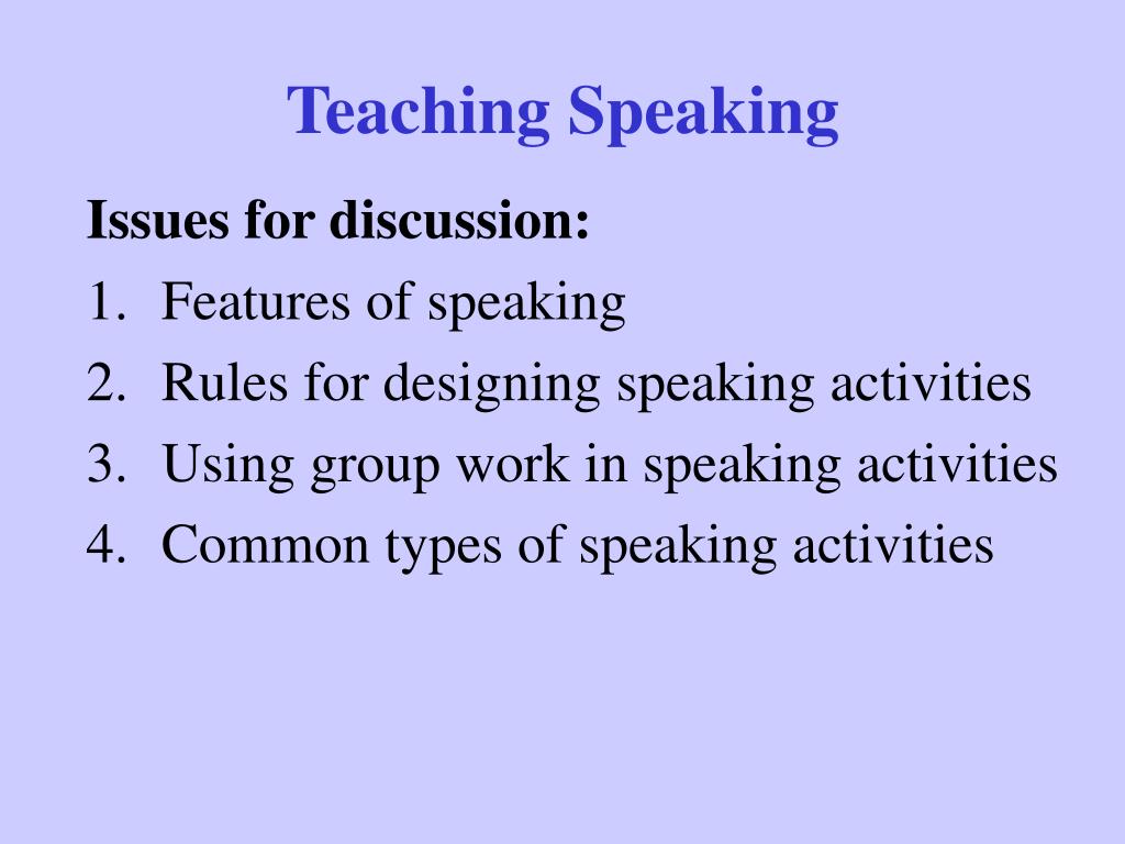 thesis on teaching speaking
