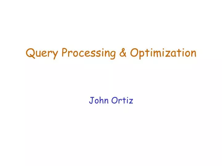query processing optimization n.
