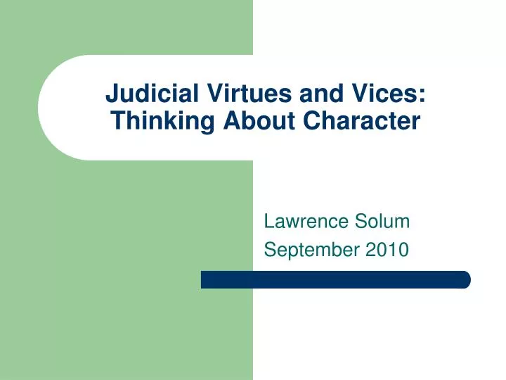 virtue and character virtue and character