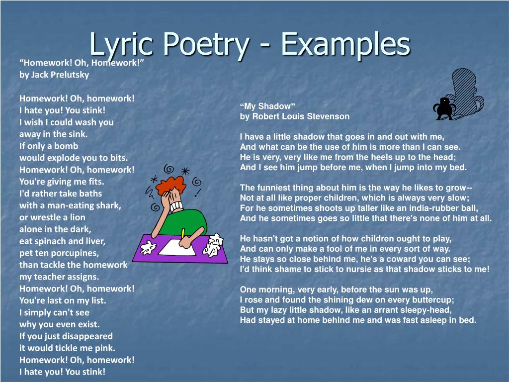 how to write a lyric poem example