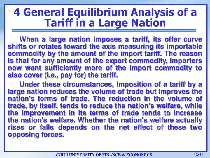 general equilibrium analysis of tariff