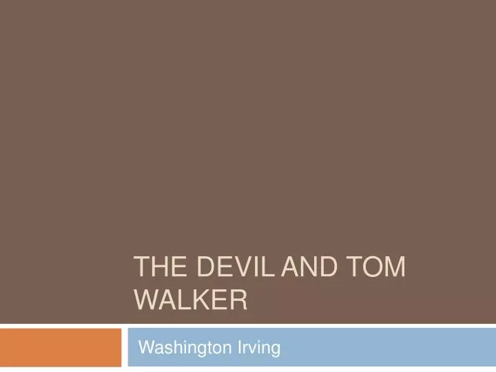 the devil and tom walker n.