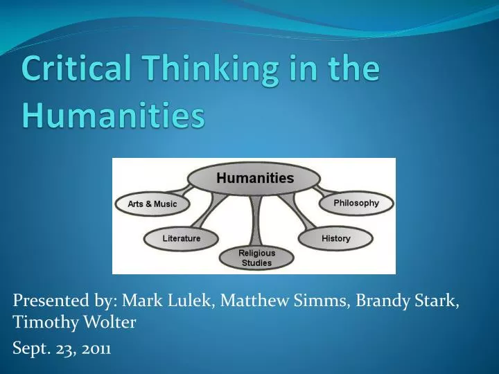 critical thinking in humanities