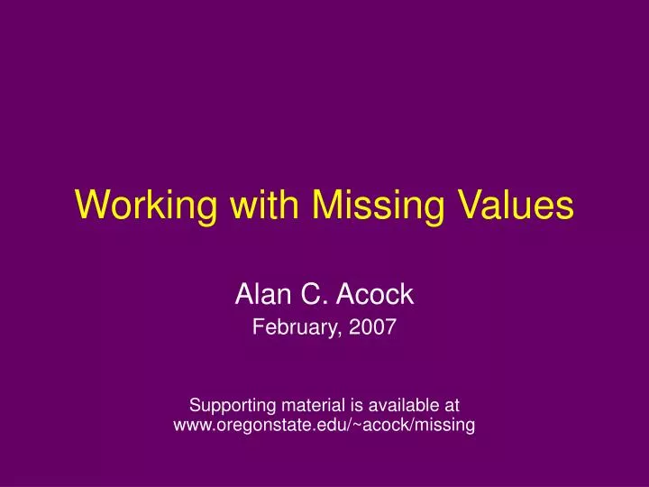 Ppt working with missing values powerpoint presentation free