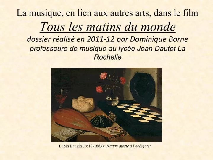 Lubin Baugin Nature Morte à L échiquier