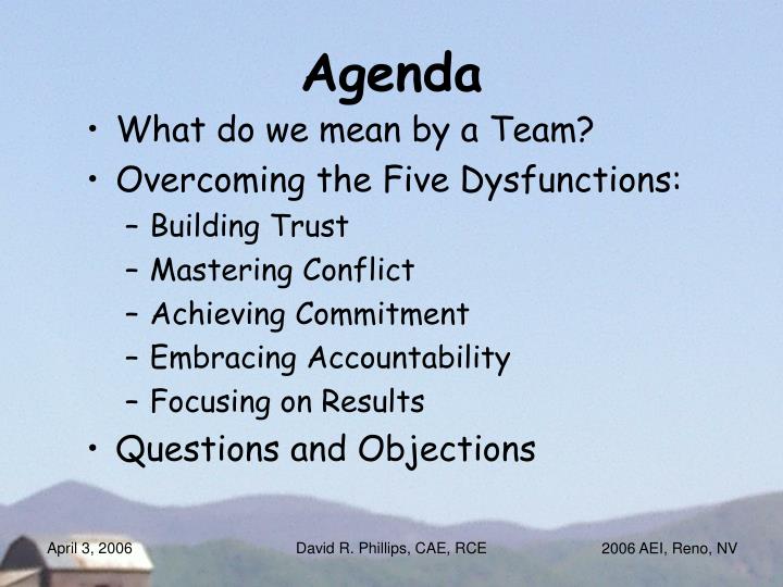 overcoming the five dysfunction of a overcoming the five dysfunction of a