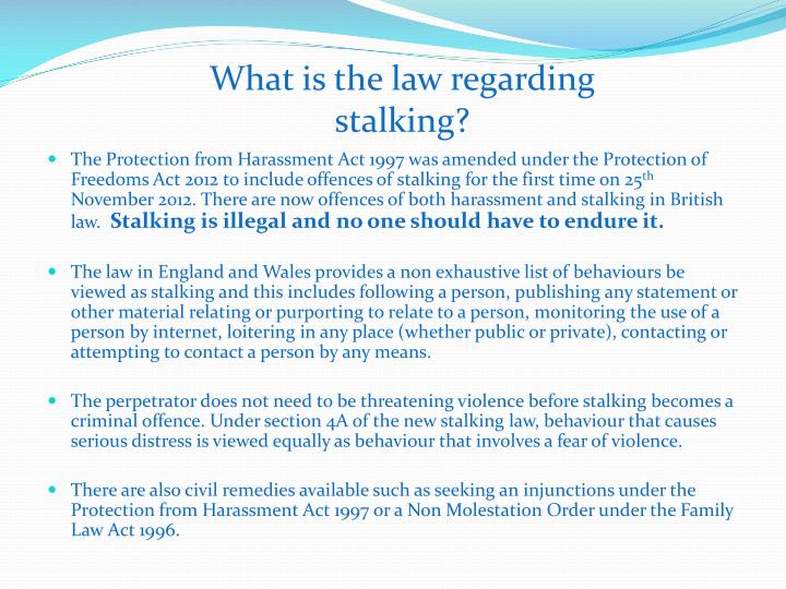 PPT What is stalking? Obsessive fixated pursuit PowerPoint