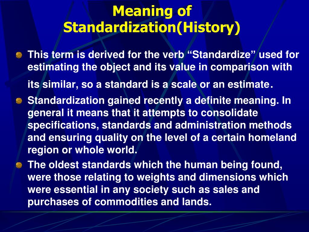 Job standardization definition