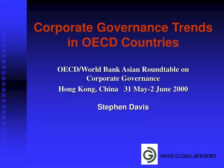 corporate governance trends in oecd countries n.