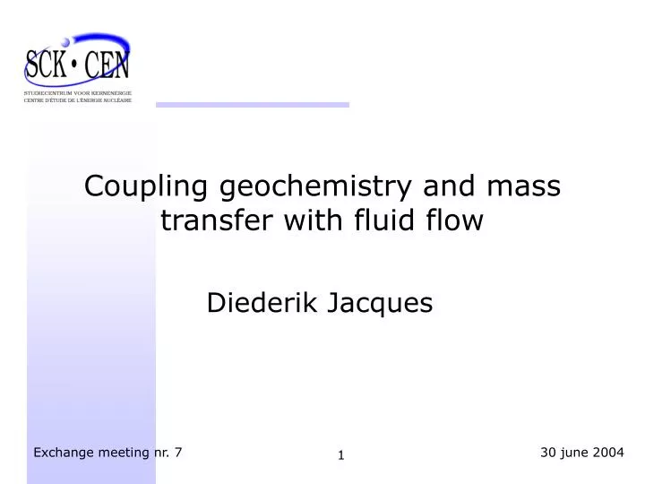 coupling geochemistry and mass transfer with fluid flow n.
